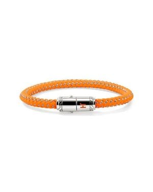 John Hardy Cord Bracelet, Sterling, Rubber - Orange