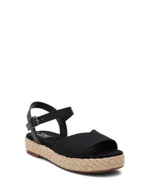 TOMS Abby Flatform Espadrille Sandal - Black