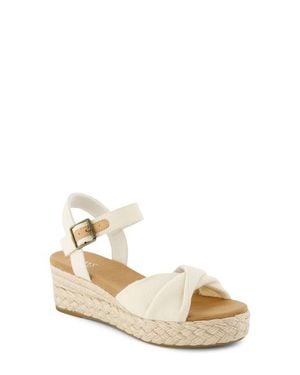 TOMS Kinsley Ankle Strap Espadrille Platform Wedge Sandal - Natural