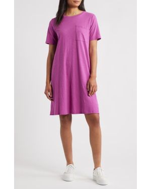 Eileen Fisher Organic Cotton T-Shirt Dress - Pink