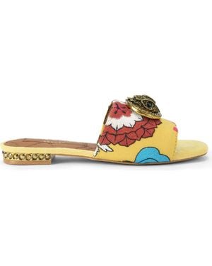 Kurt Geiger Chelsea Leather Slide Sandal - Yellow