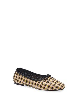 Frēda Salvador Jada Woven Square Toe Ballet Flat - White