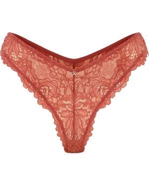 Savage x Fenty Romantic Corded Lace Brazilian Panties - Red