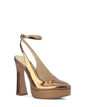 Jessica Simpson Nelica Ankle Strap Platform Pointed Toe Pump - Metallic