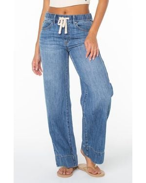 Roxy Finley Wide Leg Drawstring Jeans - Blue