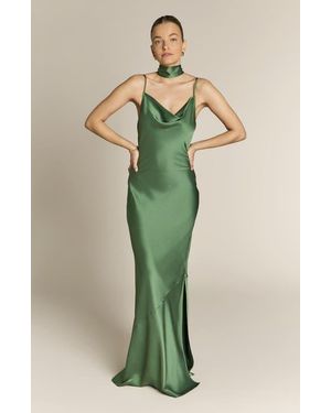 Rewritten Pollenca Cowl Neck Dress - Green