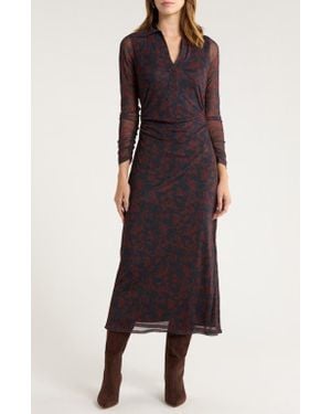 Madewell Long Sleeve Polo Midi Dress - Black