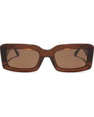 DIFF Indy 51Mm Polarized Rectangular Sunglasses - Brown
