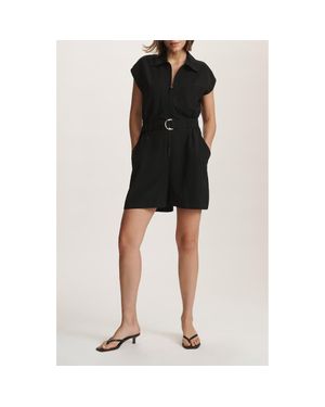 Mavi Belted Romper - Black