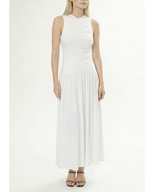AREA STARS Ella Ruched Jersey Dress - White