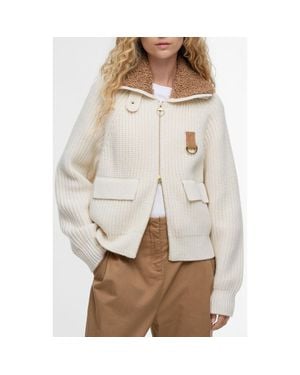 Barbour Marla Knit Bomber Jacket - Natural