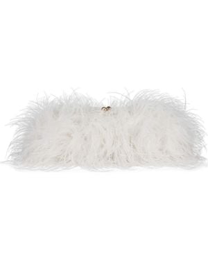 Jeffrey Campbell Animal Feather Clutch - White