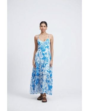 Ro's Garden Brittany Midi Dress - Blue