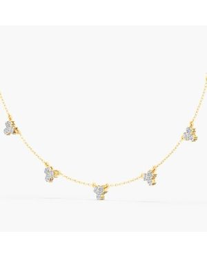 Everlee Multi Shape Cluster Station Lab Diamond Necklace - Metallic