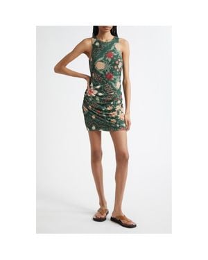 FARM Rio Pineapple Garden Stretch Tulle Body-Con Dress - Green