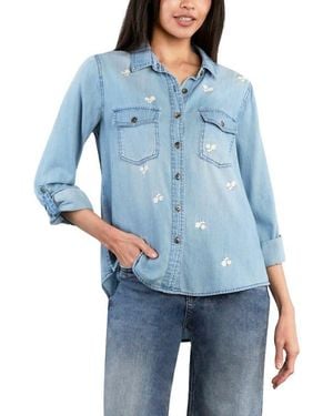 Billy T Moonlit Meadow Button-Up Shirt - Blue