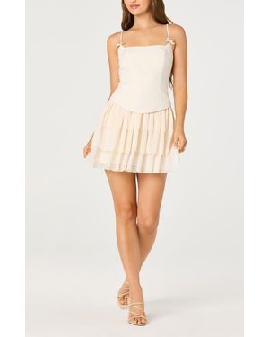 Astr Kiarra Mixed Media Corset Minidress - White