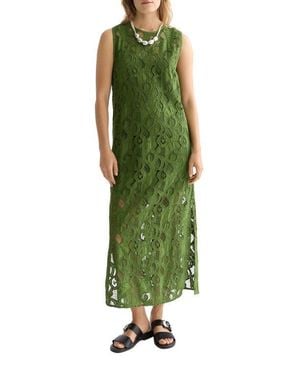 Scotch & Soda Paisley Embroidery Cotton Maxi Dress - Green