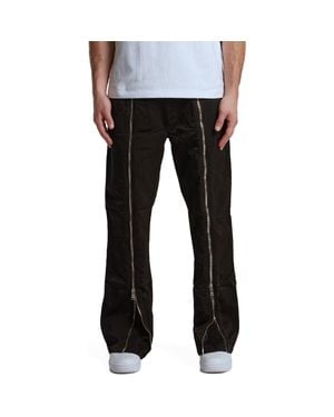 Purple Brand Zip Detail Woven Track Pants - Black