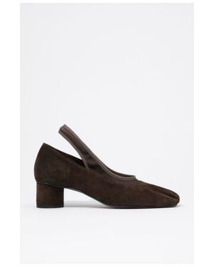 Bimba Y Lola Suede Tricot Court Shoe - White