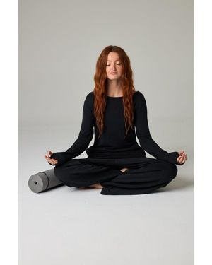 eavolu® Masai Mara Eco-Luxe Fleece Open-Neck Tunic/Dress - Black