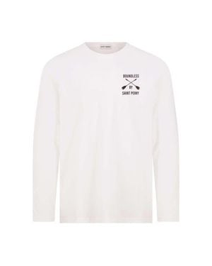 SAINT PERRY Long Sleeve Crewneck T-Shirt - White