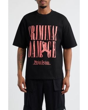 Criminal Damage Striptease Graphic T-Shirt - Black