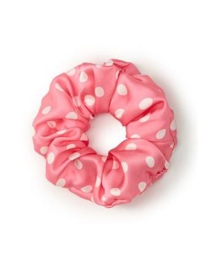 OLAH Petite Dot Silk Scrunchie - Pink