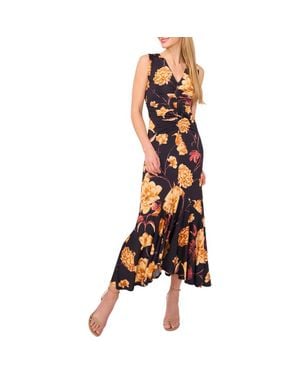 Ted Baker Floral Center Ruched Sleeveless Maxi Dress - Orange