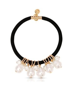 Ettika Mermaid Imitation Pearl Ponytail Holder - Black