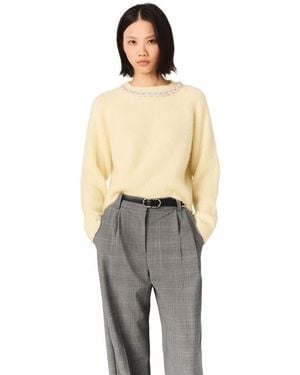 Maje Removable Jewel Collar Sweater - Multicolor