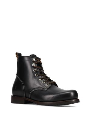 Frye Lace-Up Leather Ankle Boots - Black