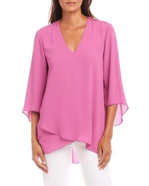 Karen Kane Asymmetrical Crepe Top - Red