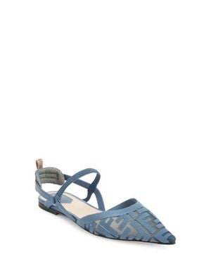 Fendi Colibrì Lite Pointed Toe Mesh Flat - Blue