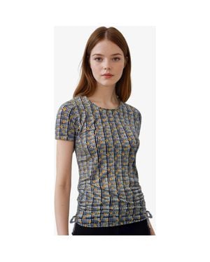 Calypsa Short Sleeve Adele Swim Top - Gray