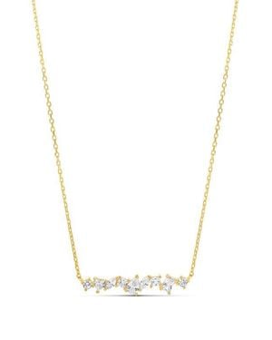 SHYMI Multi Shape Prong Set Bar Necklace - White
