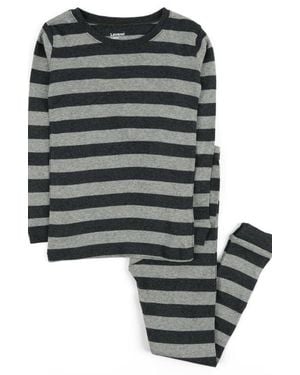 Leveret Cotton Two-Piece Pajamas, Stripes, Solids & Tie Dye - Black