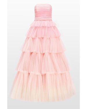 Jenny Packham Adore Tiered Bow Gown - Pink
