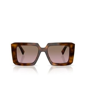 Prada 51Mm Gradient Square Sunglasses - Brown
