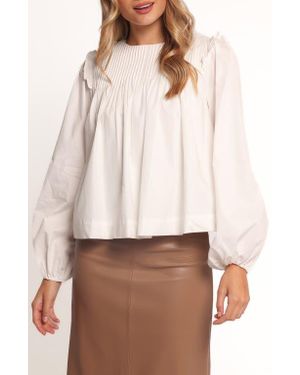Petal & Pup Melba Pintuck Pleat Cotton Top - White