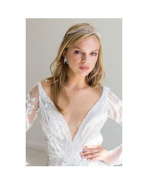 Brides & Hairpins Indira Crystal & Faux Pearl Crown (Nordstrom Exclusive) - White