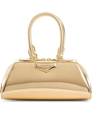 Givenchy Mini Antigona Metallic Leather East/West Satchel - Natural