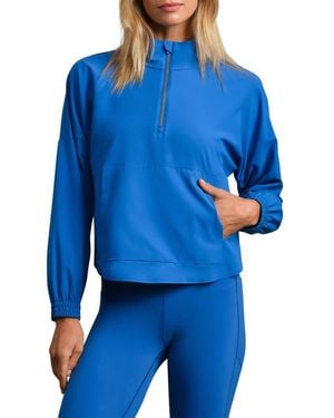 Rhone Mirage Water-Repellent Half-Zip Jacket - Blue