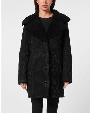 Philipp Plein Coat Monogram - Black