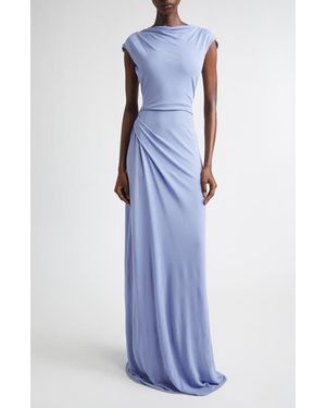 Erdem Draped Jersey Gown - Blue