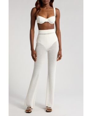 Solid & Striped The Faye Open Stitch Cover-Up Pants - White
