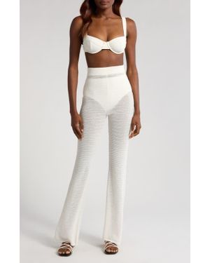 Solid & Striped The Faye Open Stitch Cover-Up Pants - White