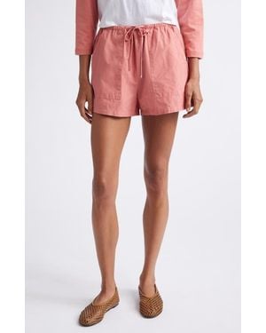 Leset Kyoto Patch Pocket Cotton Drawstring Shorts - Pink