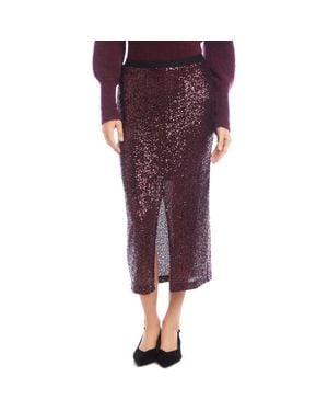Karen Kane Sequin Midi Skirt - Purple