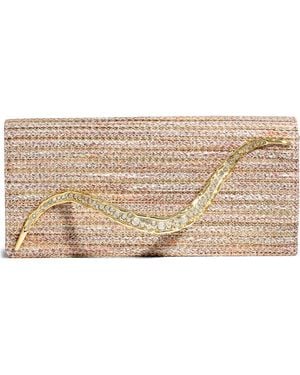Alexis Crystal Curve Clutch - Natural